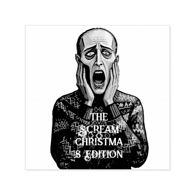 Carimbo Auto Entintado Crise de Natal - Suéter Sazonal Edvard Munch (Design)