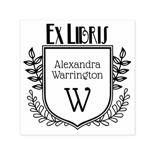 Carimbo Auto Entintado Cume Botânico Ex Libris Nome do Livro Inicial (Design)