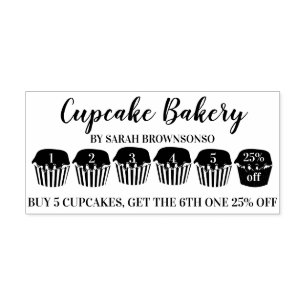 Carimbo Auto Entintado Cupcakes Compre Cinco Ganhe Um Desconto Padaria Le