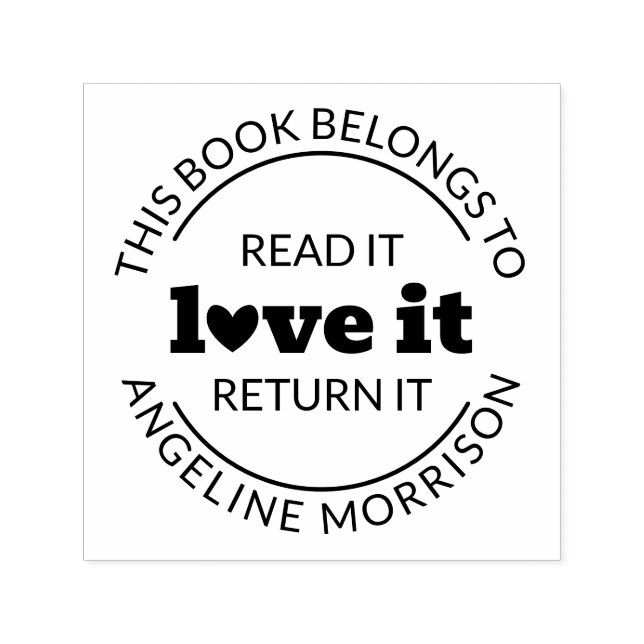 Carimbo Auto Entintado Curioso Moderno Lê-Lo Adorando-O A Devolver A Plac (Design)