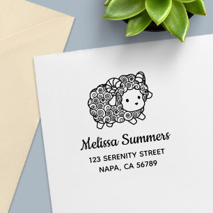Carimbo Auto Entintado Curly Casaco Little Sheep Ram Address