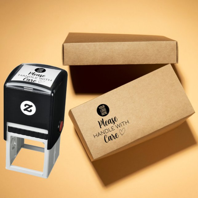 Carimbo Auto Entintado Custom Business Stamp – Please Handle With Care (Criador carregado)
