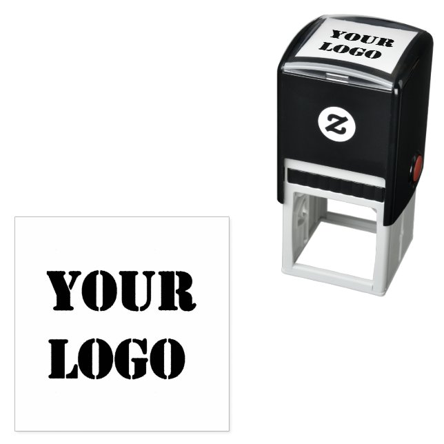 Carimbo Auto Entintado Custom Company Logo Self-inking Stamp Example (In Situ)