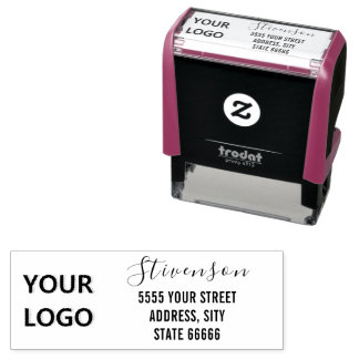 Carimbo Auto Entintado Custom Logo or Photo Return Address Stamp Example