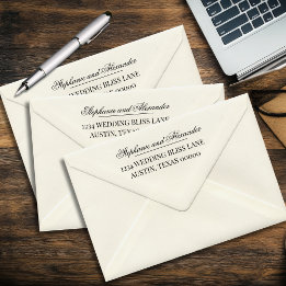 Carimbo Auto Entintado Custom Names Calligraphy Return Address Wedding 