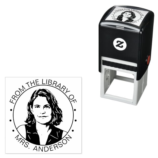 Carimbo Auto Entintado Custom Photo Library Teacher Self Inking Stamp (In Situ)
