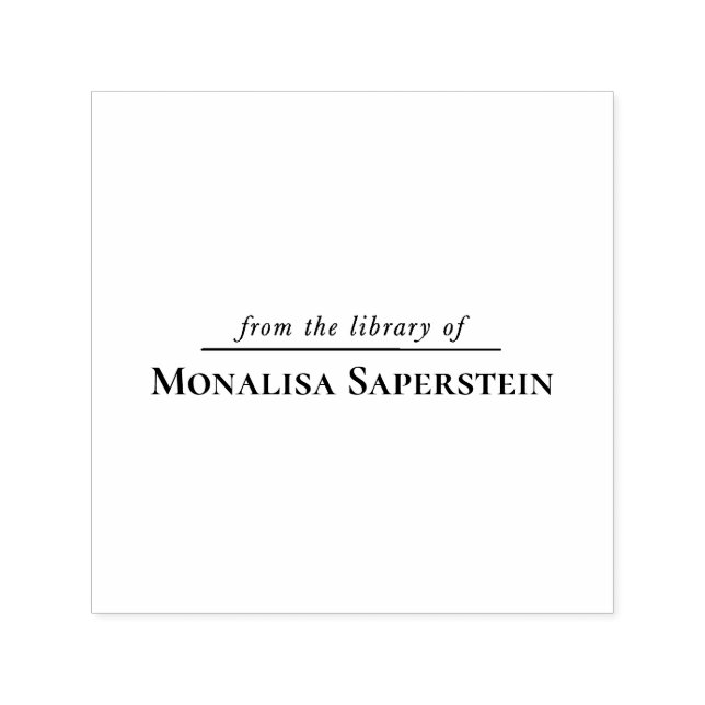 Carimbo Auto Entintado CUSTOMLibrary book stamp, simple elegant (Design)