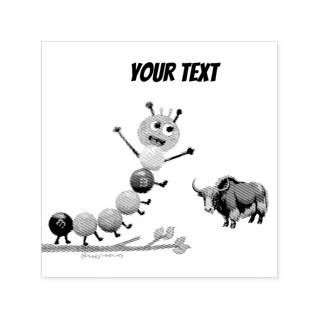 Carimbo Auto Entintado Cute & adorable brown Yak  (Design)