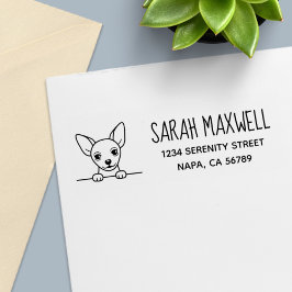 Carimbo Auto Entintado Cute Chihuahua Dog Endereço de devolução