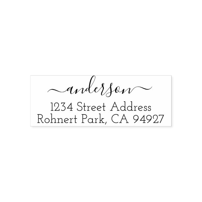 Carimbo Auto Entintado Cute Custom Address Stamp With Script Font (Design)