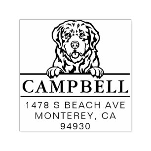 Carimbo Auto Entintado Cute Pyrenean Mountain Dog Endereço Personalizado