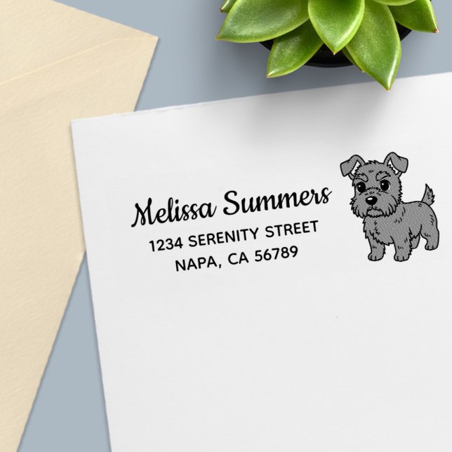 Carimbo Auto Entintado Cute Scottish Terrier Dog Return Address (Criador carregado)