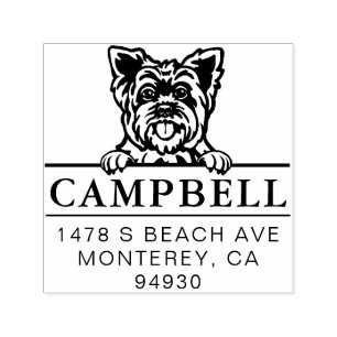 Carimbo Auto Entintado Cute Yorkshire Custom Dog Address Stamp