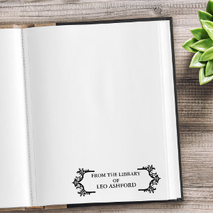 Carimbo Auto Entintado Da Biblioteca De Nome Personalizado Gótico Ornamen