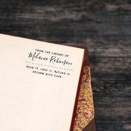 Carimbo Auto Entintado Da Biblioteca Do Nome Lê-Lo Adorando-O Retorná-Lo