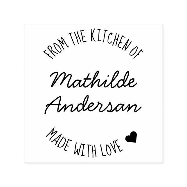 Carimbo Auto Entintado Da Cozinha de Made with Love by Script Name (Design)