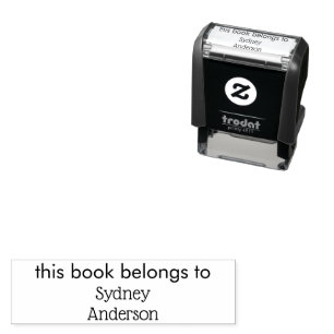 Carimbo Auto Entintado Dama de nome personalizado da biblioteca do livro