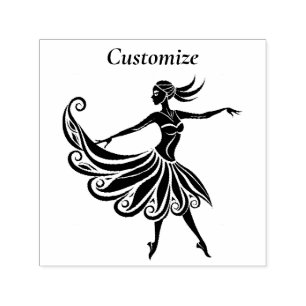 Carimbo Auto Entintado Dançarino Africano Silhouette Art Thunder_Thunder_