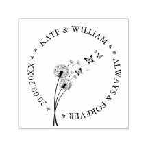 Dandelion floral Save the date Wedding