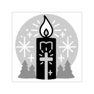 Carimbo Auto Entintado Deixe a Fé ser sua arte mais brilhante na vela