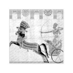 Carimbo Auto Entintado Desenho Colorido do Faraó Ramsés II do Antigo Egit