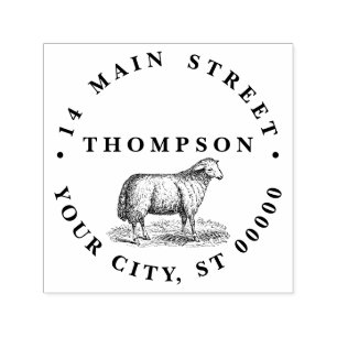 Carimbo Auto Entintado Desenho de Animais de Fazenda Ovelha Feminina Anti