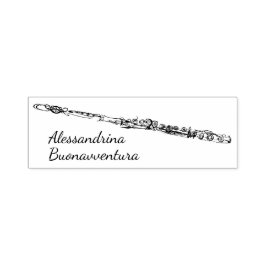 Carimbo Auto Entintado Desenho de Fluto com Nome Personalizado