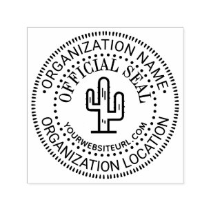 Carimbo Auto Entintado Desert Cactus Generic Nome do Selo Oficial Local U
