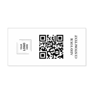 Carimbo Auto Entintado Design de Marca de Código QR Moderno para Negócios