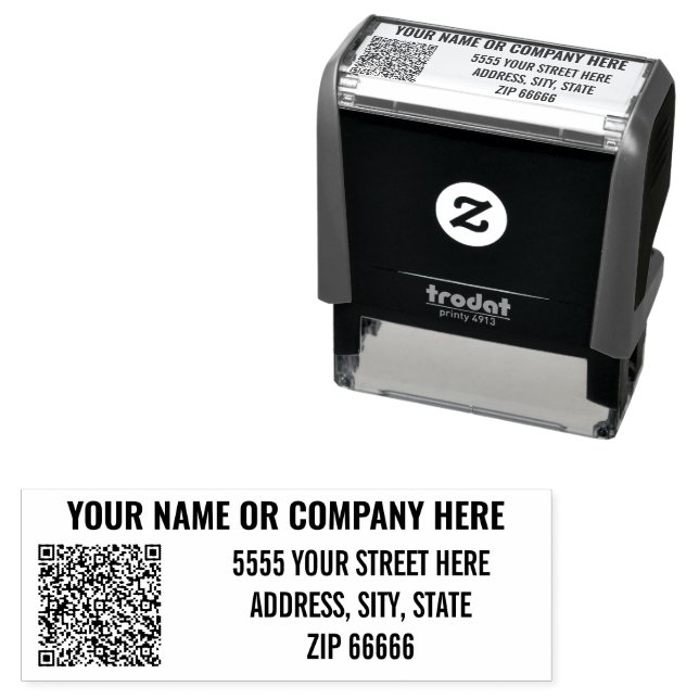 Carimbo Auto Entintado Design seu próprio Código QR Código Endereço Carim (In Situ)
