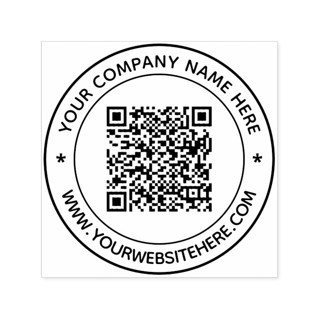 Carimbo Auto Entintado Design seu próprio código QR Texto redondo persona (Design)