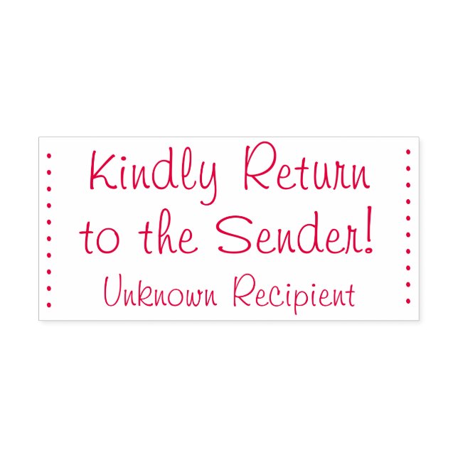 Carimbo Auto Entintado "Devolva gentilmente ao Remetente!" "Destinatário  (Design)