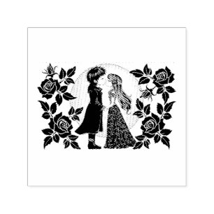 Carimbo Auto Entintado Dia de os namorados Gótico Beijo Gótico