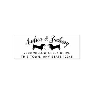 Carimbo Auto Entintado Discos com Endereço de Retorno do Casal Coração