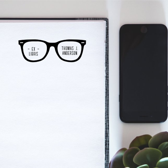 Carimbo Auto Entintado Diversão dos Óculos Retro Nome Personalizado Ex Bi (Criador carregado)