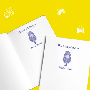 Carimbo Auto Entintado Diversão Escocesa de Vaca Highland Este livro per