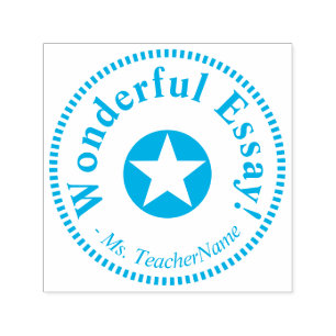 Carimbo Auto Entintado Diversão "Essay Maravilhosa!" + Nome do Tutor Pers