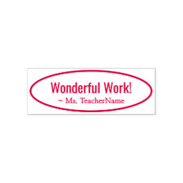 Carimbo Auto Entintado Divertido "Trabalho Maravilhoso!" + Nome do Tutor