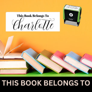 Carimbo Auto Entintado Doce Este Livro Pertence à Nome da Menina