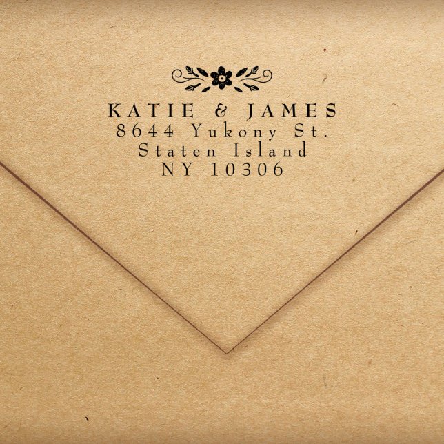 Carimbo Auto Entintado Dois Sobrenomes Endereço de Devolução de Casal Chi (Criador carregado)