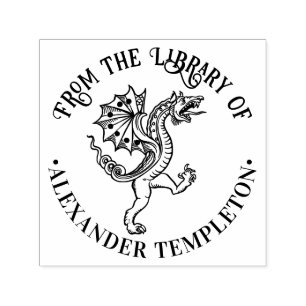 Carimbo Auto Entintado Dragão Chinês Longo Nº 5 Bilhete da Biblioteca Ron