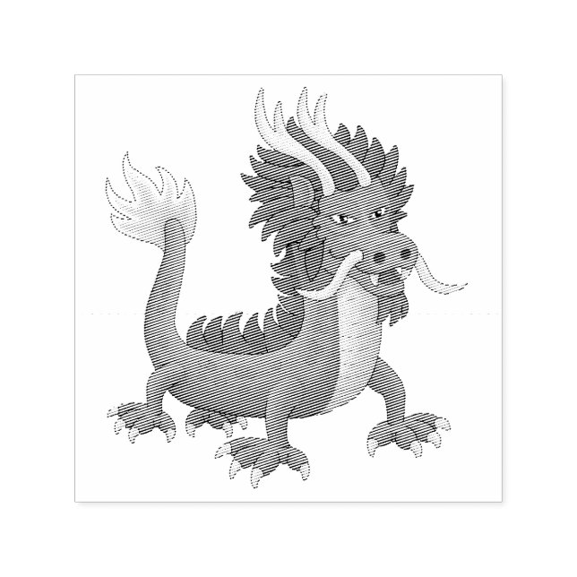 Carimbo Auto Entintado Dragão Chinês Mitológico (Design)
