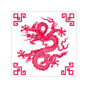 Carimbo Auto Entintado Dragão de Água Chinês