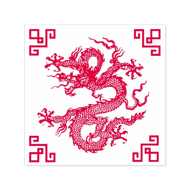 Carimbo Auto Entintado Dragão de Água Chinês (Design)