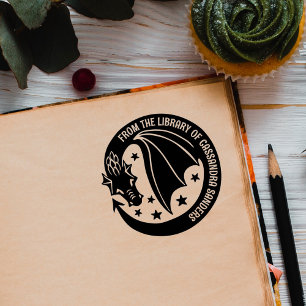 Carimbo Auto Entintado Dragão Fantasia Entre Estrelas da Biblioteca de