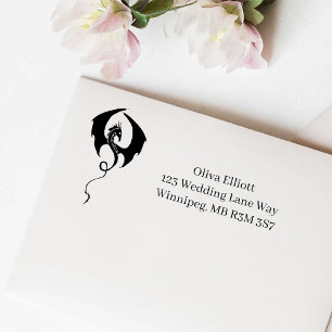 Carimbo Auto Entintado Dragão Tribal Negro