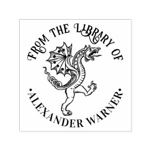 Carimbo Auto Entintado Dragão ZChinês Grande #5 Arredondar Nome do Livro