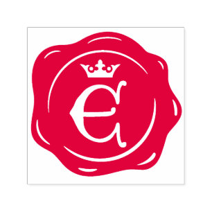 Carimbo Auto Entintado E - Antiga cera - Letra inicial gótica de foca