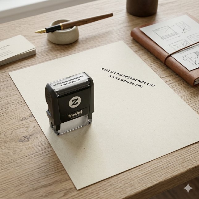 Carimbo Auto Entintado E-mail Personalizado & Endereço de Site Profission (Personalized Email & Website Address Professional Self-inking Stamp)