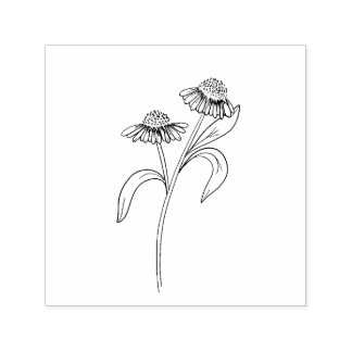 Carimbo Auto Entintado Echinacea Rubber Stamp